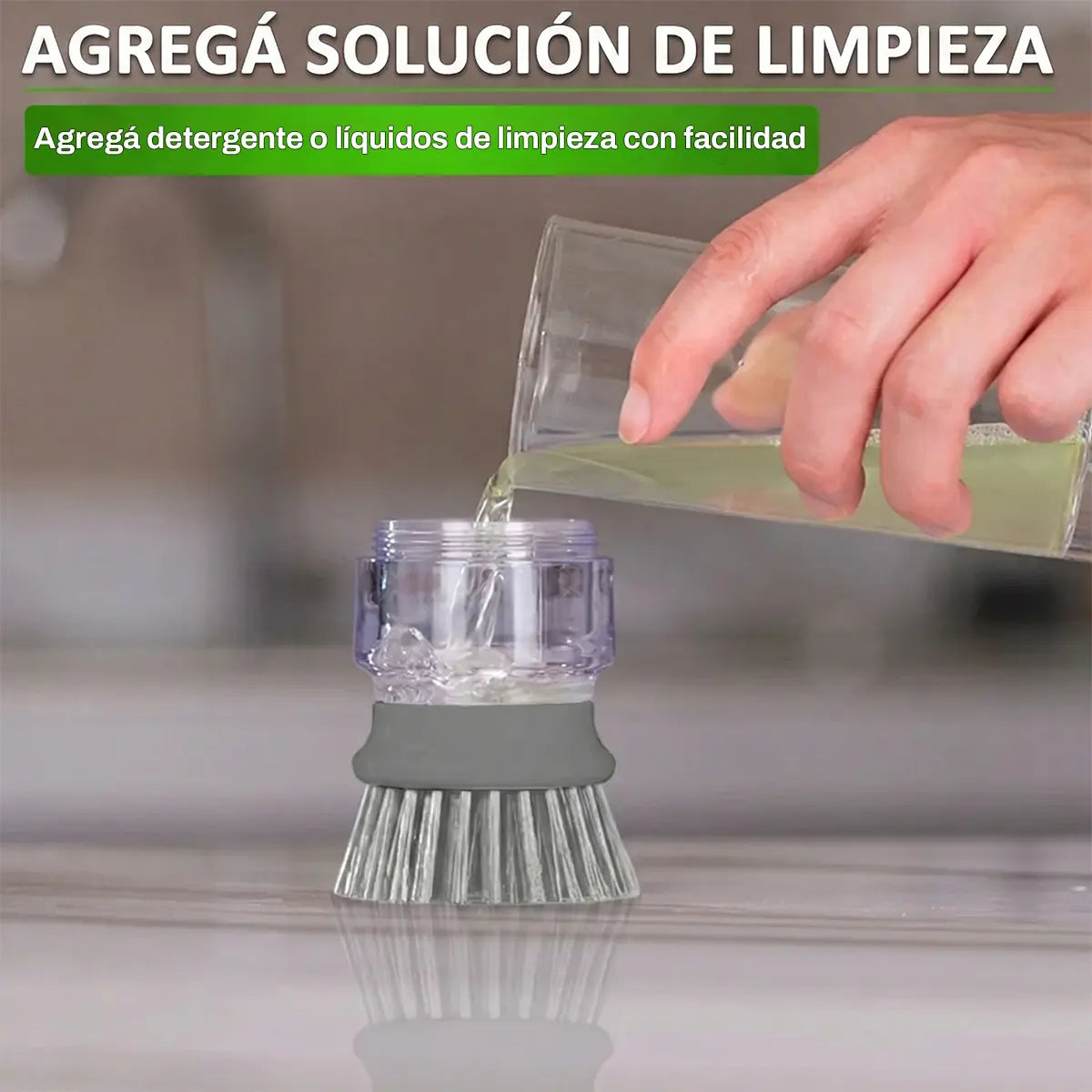 Cepillo Limpiador Con Dispenser de Jabón