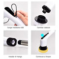 Cepillo de limpieza eléctrico giratorio 9 en 1, inalámbrico e impermeable
